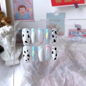 Summer Hand Painted Cow Pattern Nail Enhancement Patch (Option: Picture Color-S)