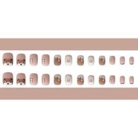 Women's Scrub Coffee Milk Bear Nail Patch (Color: Coffee)