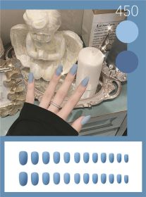 Collection Of Finished Nail Pieces And Nail Tools (Option: Round blue grey frosted)