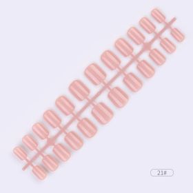 24pcs Solid Color Wear Fake Nail Patches (Option: 21color)