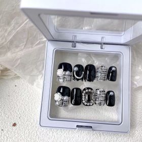 Chain Pearl Wear Nail Patch (Option: Short square-XS)
