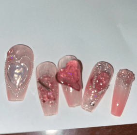 Summer Strawberry False Nail Patch (Option: Short ladder XS)