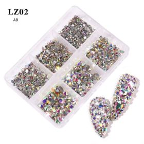 Nail Art Flat Rhinestone Set Mixed Color Rhinestones (Option: LZ02)