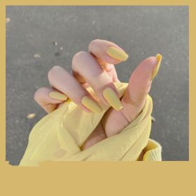 Finished Nail Art Fake Nail Patch Scrub (Color: Yellow)