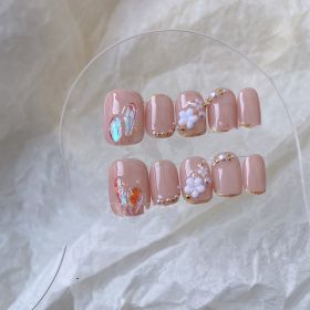 Pearl Floret Removable Nail Patch (Option: Short square-XS)