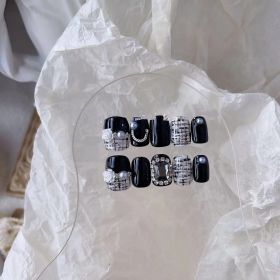Chain Pearl Wear Nail Patch (Option: Ultra short square circle-XS)